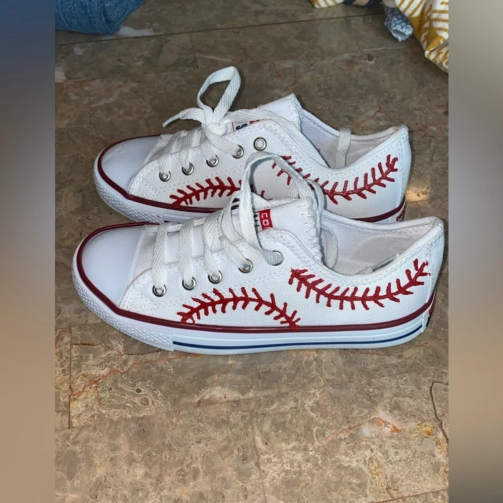 Converse Kids Red Stitch White Sneakers